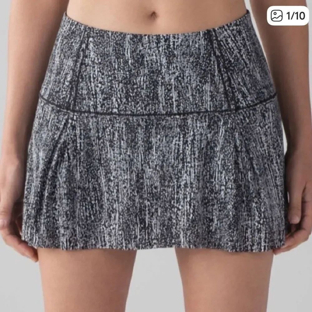 Lululemon Lost In Pace Skort Black White Salt Alpine 6 Tall